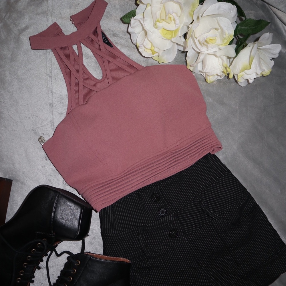 Mock neck sexy Crop Top